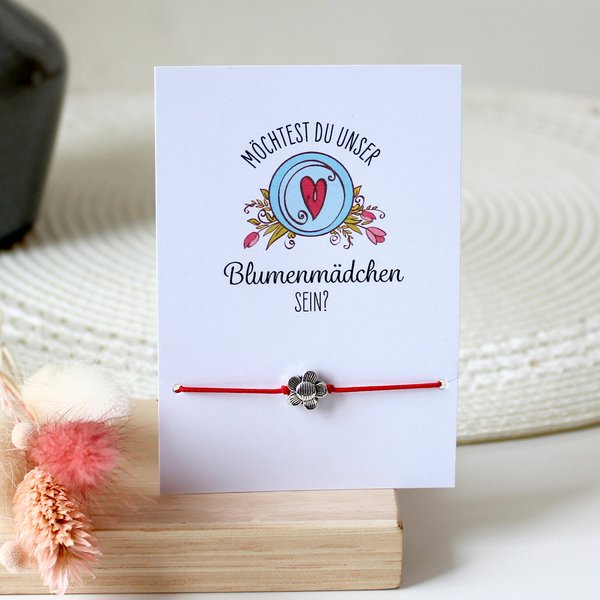 Blumenmädchen Geschenkset - Armband mit Karte