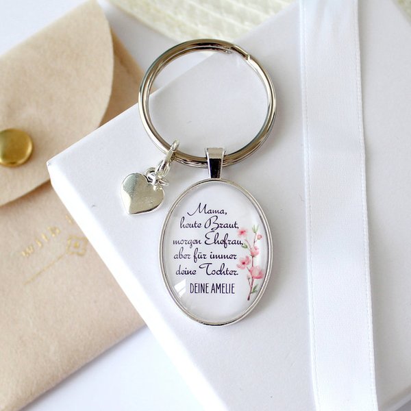 Brautmutter - personalisierter Schlüsselanhänger -  Geschenk zur Hochzeit